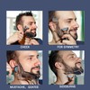 2PCS Clear Men's Beard Shaping Tool Template with Inbuilt Comb,Multi-liner