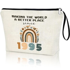 APAKUTA 30th Birthday Gifts for Women 1995 Year Gifts Idea 30th Birthday Decoration Makeup Bag 30-Year-Old Cosmetic Bag Organizer Zipper Pouch Gift for 30th Anniversary for Women Wife Aunt Friend