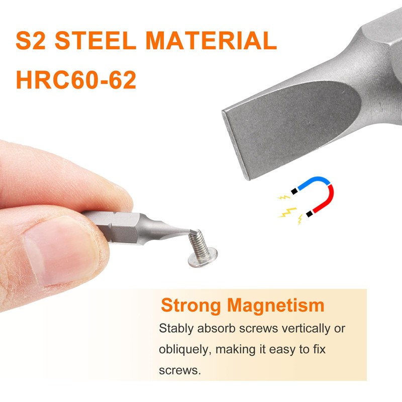 sourcing map 10pcs SL5 Slotted Screwdriver Bit 1/4" Hex Shank