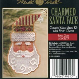 Santa Claus Beaded Counted Cross Stitch Ornament Kit Mill Hill 1999 Charmed Santa Faces MHCSF15