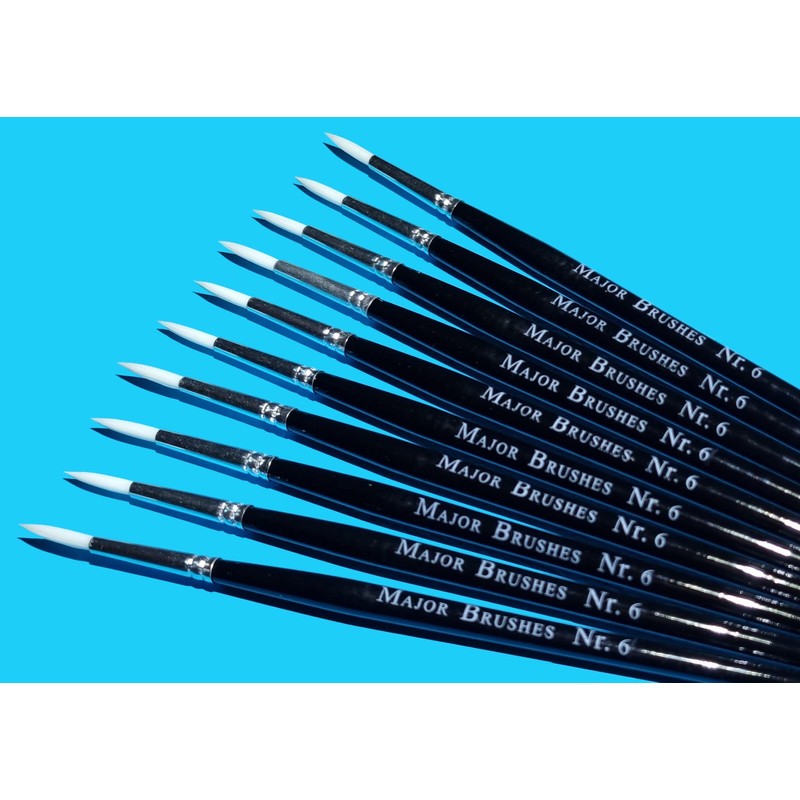 Major Brushes Sable Substitute Size 6 Paint Brushes - Pack
