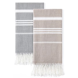 2 Packs Cotton Turkish Beach Towels Sand Free Quick Dry Oversized Bath Pool Swim Towel Large Extra Xl Big Blanket Adult Travel Essentials Cruise Accessories Must Haves Clearance Vacation Stuff