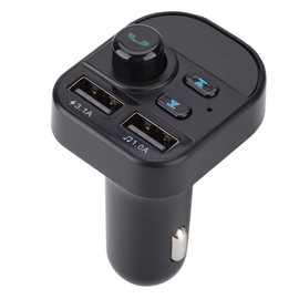 Hakeeta Transmisor de FM, Reproductor de MP3 para automóvil, conexión inalámbrica, conexión Bluetooth, Cargador USB, reconexión automática, Llamada Manos Libres, con 2 Puertos USB, Carga rápida