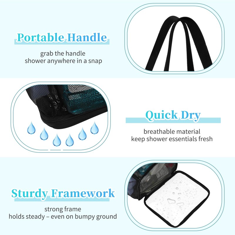 CUBETASTIC Shower Caddy Portable with 7 Outer Pockets – Double