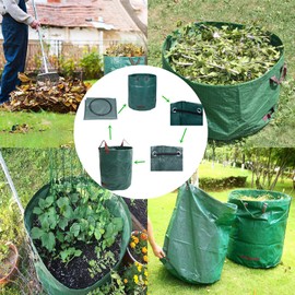 Zucklight Heavy Duty Garden Waste Bags 120 Litre - 3 Sacks Builders Bags Reusable - Industrial Fabric and Handles - Green/Garden Waste Sacks, Garden Bags Heavy Duty with Handles