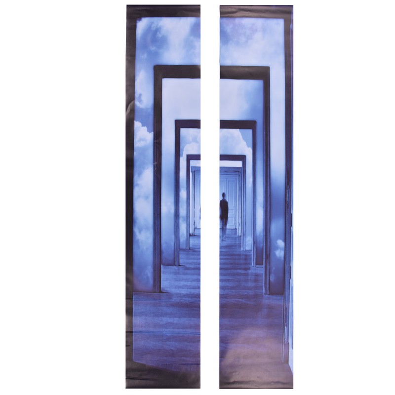 2PCS 3D Door Sticker Self Adhesive Scratch Resistant Waterproof 38.5x200cm