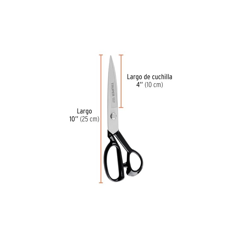 Truper TS-10, Tijera 10" para sastre cortes limpios y precisos