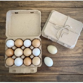 "Vintage Egg Cartons for 12 Large Eggs – Classic 3x4 Layout – Durable Recycled Cardboard – Farmhouse Style – Eco-Friendly Packaging - Tan 25 Pack