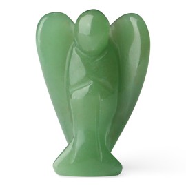 GUJOXILA Green Aventurine Crystal Angel Healing Crystals Gifts Guardian Angel Gifts for Women Angels Ornament Reiki Grief Pocket Cute Small Angel Gift 1.5”