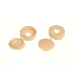 100 Of Screw Cap Cup Washer Hinged Cover Beige For No. 6 & 8 SCREWS