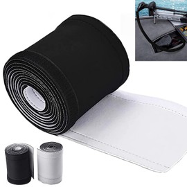 Trolling Motor Cable Organizer Sleeve, 60" L Neoprene Trolling Motor Sleeve Organizer Trolling Motor Wire Cover, Cable Management Sleeve Wrap for Cover Wire and Extension Cords (Black/White)