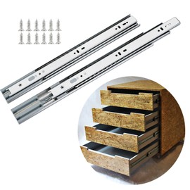 MENGSHI 22-inch Soft Close Drawer Slides Heavy Duty 3-Fold Full Extension Ball Bearing Drawer Slides for Cabinets, Dressers, and Kitchen Drawers (22 inch, 1)