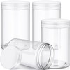 Patelai 4 Pieces Round Wide-mouth Leak Proof Plastic Container Jars