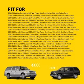 Unbranded Front Left Seat Control Switch Bezel Cover Fit 03-06 Silverado /Sierra 1500 3500