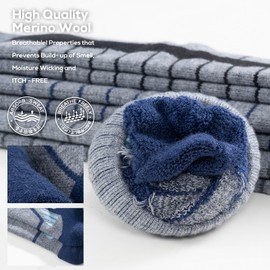 WEIERYA Ski Sock Merino Wool Ski Socks Mens Womens Skiing & Snowboarding Socks, Over The Calf, Blue Small 2 Items