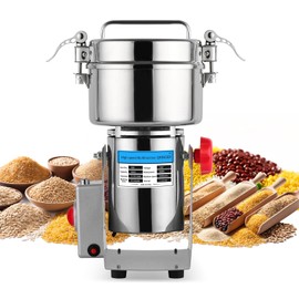 3000W Grain Mill Grinder - 32000 RPM High-Speed 1000g Electric Stainless Steel Flour Mill with 270° Swing Grinding for Grains, Millet, Spices & Coffee - Ideal for Kitchen and Commercial Use