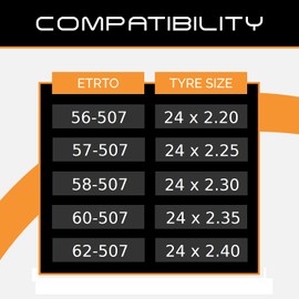 PAIR 24" Baldwins Cycle/Bike Inner Tubes 24" x 2.20 to 2.40 (Fits any 2.20, 2.25, 2.30, 2.35, 2.40 tyre) & BALDY'S TYRE LEVERS Schrader/Car Valves (Pack of 2)