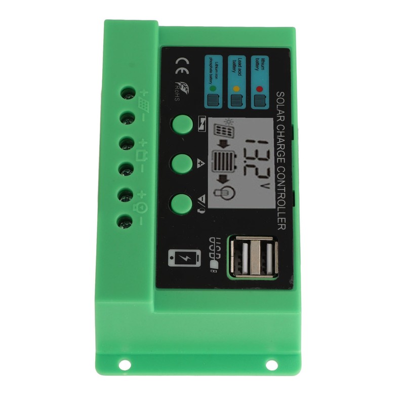 Solar Charge Controller PWM Panel Regulator Adjustable LCD Display 12V