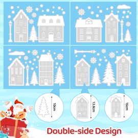 Window Stickers Christmas White Houses VDSOW Window Sticker Christmas Village Window Sticker Christmas White Winter Village Snowflakes Window Sticker Christmas Window Decoration
