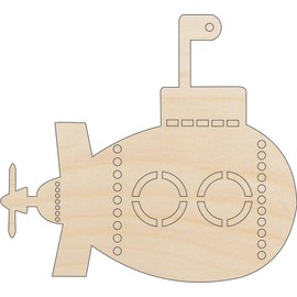 Boat Submarine - Laser Cut Out Unfinished Wood Craft Shape BOT15 9" / 1/4" thick