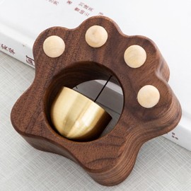 Hemobllo Wooden Doorbell - Shop Keeper Door Bell Cute Cat Claw Doorbell Entrance Wind Chime Decor Wooden Door Entry Chime for Door Opening, Children Safety, Fridge Opening