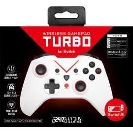 【日本国内メーカー】 Switch対応 『ワイヤレスゲームパッド Turbo (ホワイト)』 - Switch
