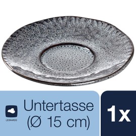 LEONARDO HOME 18590 Matera Ceramic Saucer 15 cm Anthracite, Charcoal