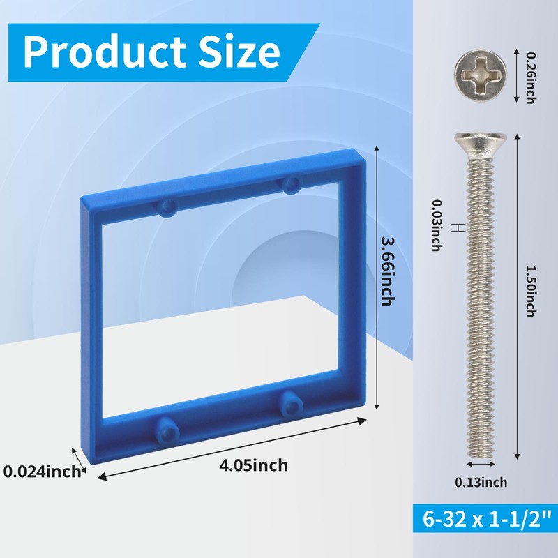XGGYA 1/4” Double Gang Receptacle Outlet Box Extender,Blue Electrical Outlet