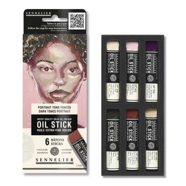 Sennelier Set of 6 Mini Oil Sticks - Dark Colours - N130116.02