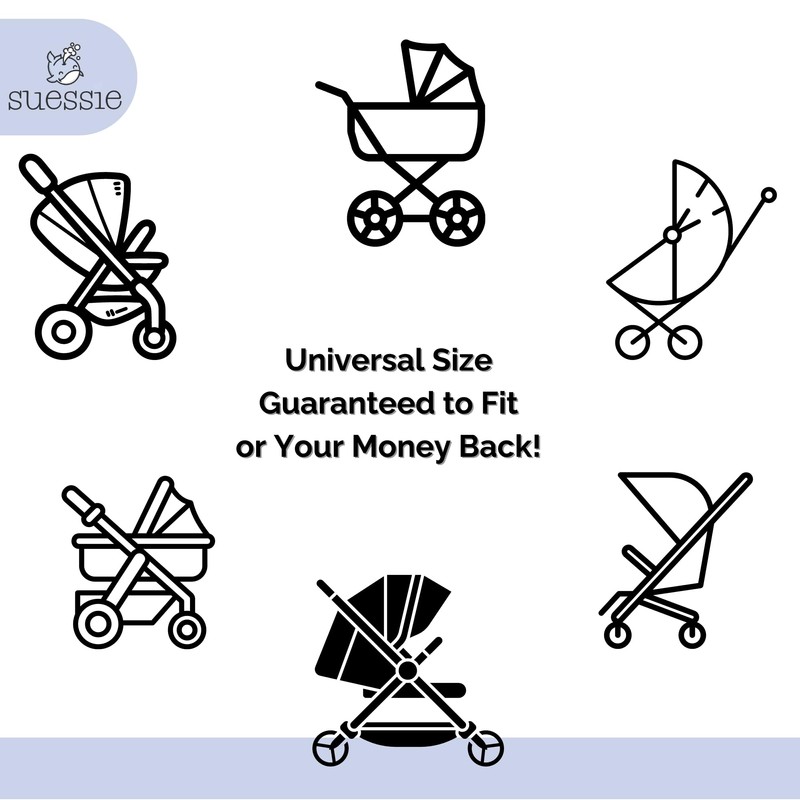 Suessie Stroller Liner - Universal and Reversible Seat Insert, Black