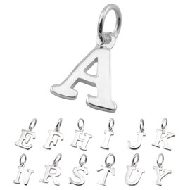 piena Pendant Top, Women's, Men's, Accessory Parts, Made of 925 Silver, Initial, Alphabet, Sold Individually, Flat, Small (N, Cutout)
