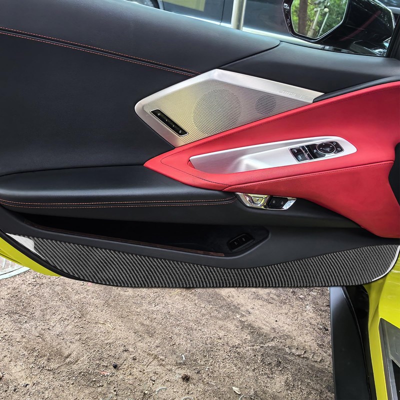 Fancemot Real Carbon Fiber Inner Door Panel Trim Compatible with