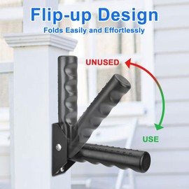 2 Pack Generturbo Folding Grab Bars for Stairs, Doorway Flip Assist Handle for Seniors, Safety Grab Handles for Elderly, Disabled, People with Limited Balance and Mobility