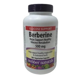 Webber Naturals Berberine 500 mg, 180 Capsules, Supports Healthy Glucose Metabolism and Cardiovascular Health, Vegan, Made in Canada