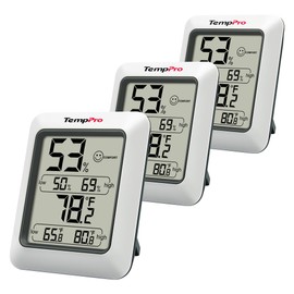 TempPro TP50 3 Pieces Digital Hygrometer Indoor Thermometer Room Thermometer and Humidity Gauge with Temperature Humidity Monitor (Previously ThermoPro)