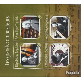 Togo 6324-6327 Sheetlet (complete. issue) unmounted mint/never hinged ** MNH 2014 the large Composers (Stamps for collectors) music/dance