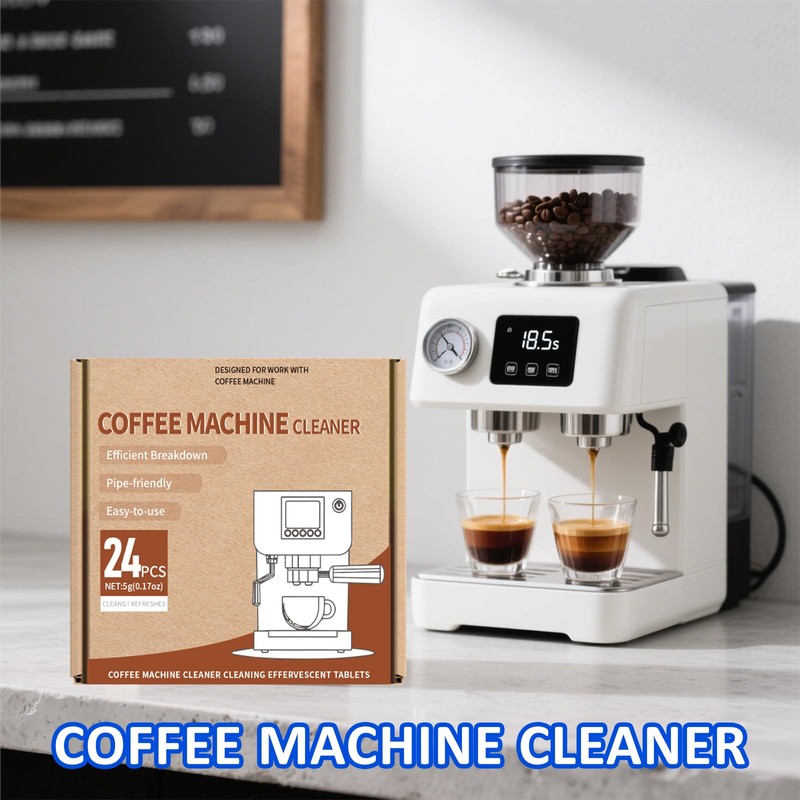 Coffee Machine Cleaner Tablets - 24 Pack | Descaling &