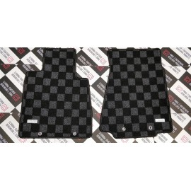 Phase 2 Motortrend P2M for Nissan Z34 370Z 2009-20 Fairlady Checkered Race Floor Mats Dark Grey VQ