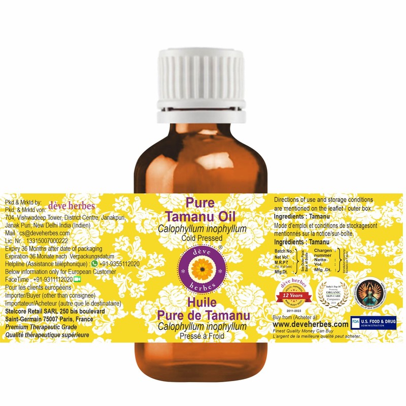 dve herbes Deve Herbes Pure Tamanu Oil (Calophyllum inophyllum) Cold