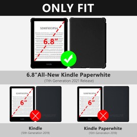 FUWANG Kindle Paperwhite Case for 6.8" E-Readers, Slim & Lightweight, Full Protection, Auto Sleep/Wake, Magnetic Closure, Thoughtful Gift Idea
