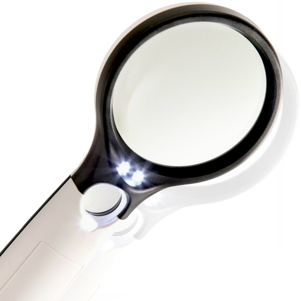 Phoenix Magnifying Glass & Magnifying Glass Handheld Magnifying Glass (3x & 45x), 2 Types of Lenses, Multiple Usable Scenes, LED Light Included, Magnifier Magnifier