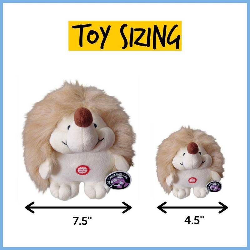 Pet Qwerks Plush Interactive Dog Toys - Chattering Hedgehog -