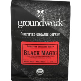 Groundwork Coffee Co, Coffee Black Magic Espresso Blend Whole Bean Organic, 12 Ounce