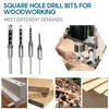 4pcs Square Hole Drill Bit Woodworking Hole Saw Mortising Chisel