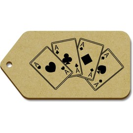10 x Large 'Aces Playing Cards' Wooden Gift Tags (TG00097668)