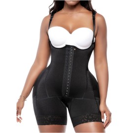 BLING SHAPERS T940BF Stage 2 Fajas Colombianas Post Surgery Compression Garment Tummy Tuck for Guitar Body Shapes, Black, Medium