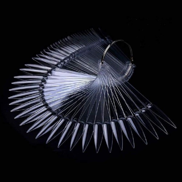 2 Sets 100 Tips Fan Shape Plastic Nail Art Tips