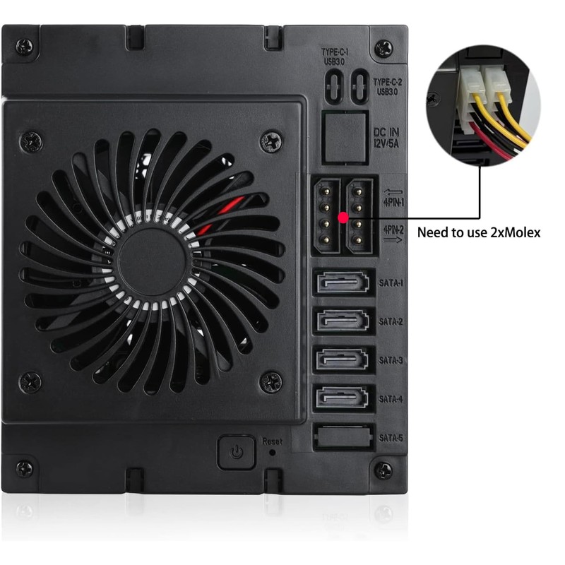 RackChoice Internal Hard Drive Enclosure 5x2.5”/3.5” SATA/SAS Hard Drive Backplane