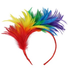 Lumadecor Mardi Gras Feather Headdress Headband, Adjustable Hair Accessory with Vibrant Feathers for Festivals, Costumes, Cosplay – Lightweight Women's Party Accessory