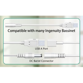 Replacement for Ingenuity Baby Swing Power Cord, 2 in 1 mecedora eléctrica para Bebe Power Adapter for Ingenuity InLighten, Simple Comfort and Swing'n Go Swing Replacement Power Supply